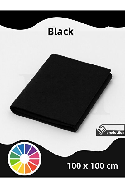 EUROLUXE لباد رقيق أسود اللون بطول 1 متر - لباد للأنشطة، تصميم متري
