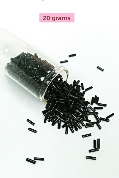 CT STONES Long pipe cutting bead diameter 2mm length 10 mm - 20 grams - black - bnc241