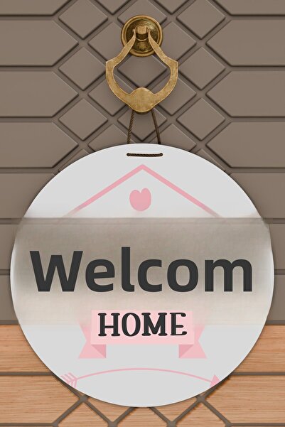 Dormot Home Ornament modern pentru ușă imprimat „Welcome Home” alb