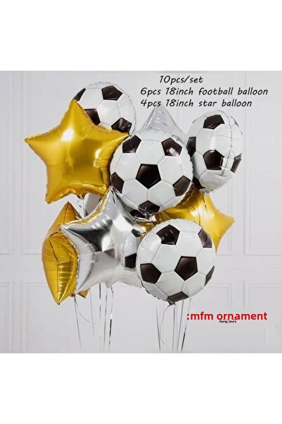 MFM Σετ γενεθλίων με μπαλόνι ποδοσφαίρου από αλουμινόχαρτο για πάρτι