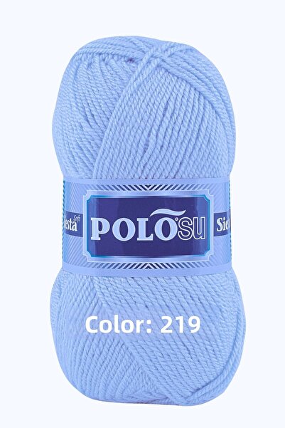 Polosu Siesta Soft - سترة وشاح سترة محبوكة يدويًا - أزرق فاتح - اللون: 219