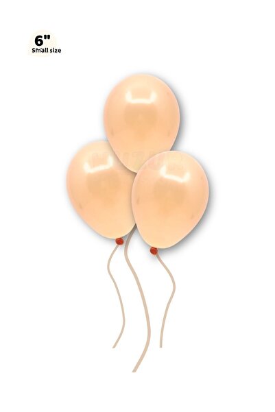 Huzur Party Store Small Mini Size Salmon Colored Macaron Balloon 50 Pieces 6 Inch 15 Cm Party Balloon Soft Color Birthday Decoration