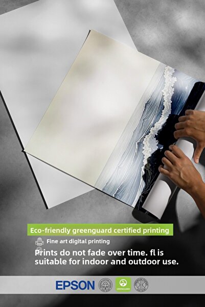 Postifull Frameless Wall Poster, Large Sea Waves, Illustration, Blue Color Poster, 2025 Summer Selection, N