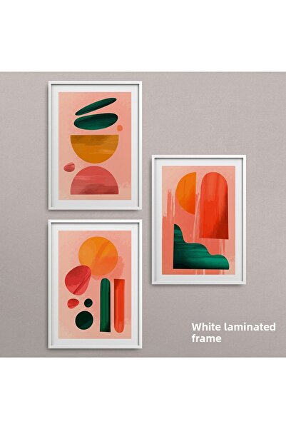 HOMEPACK Set cadru laminat alb 3 piese Pictură Hpn035
