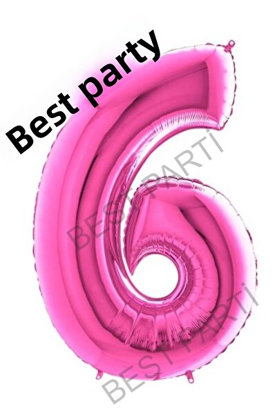 BEST PARTİ DOĞUM GÜNÜ PARTİ SÜSLERİ بالون رقم فويل وردي فوشيا 100 سم 6