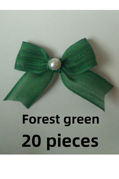 SEVİMLİ TASARİMLAR شريط كتان نابولي جاهز بفيونكة مزينة باللؤلؤ (20 قطعة)