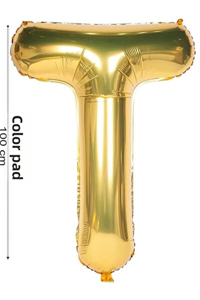 renk party Foil Balloon Letter t Helium Balloon 100 cm Gold Color - Letter t ...