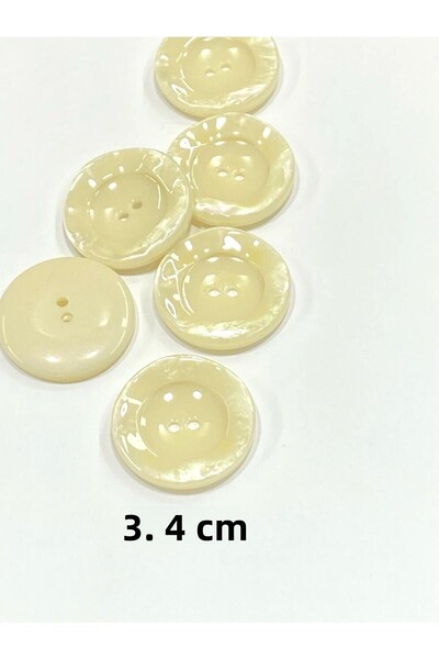 karantuhafiye Περλέ κουμπί / Ιταλικό περλέ κουμπί /2912/ Κρεμ / 3,4 εκ.