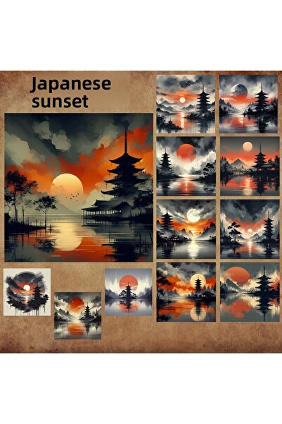 Pink Swan Craft 12 bucăți vintage în stil japonez Scrapbook Bullet Journal Ma...