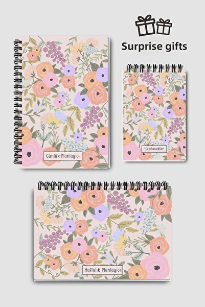 Eldesen Tasarım مجموعة تخطيط مكونة من 3 قطع، مخطط يومي، مخطط أسبوعي، قائمة ال...