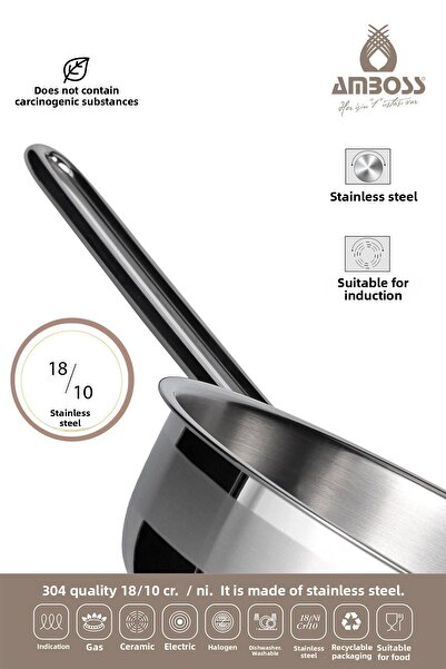 Amboss Venus 8-Piece Stainless Steel Pot and Pan Milk Pot Set Compatible with All Stoves
