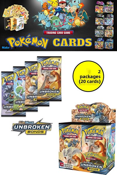 TOYFEST بطاقة ألعاب بوكيمون غير مرخصة Tcg Sun & Moon Unbroken Bonds Booster P...