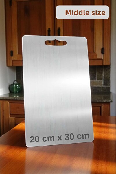 ONYS لوح تقطيع من الفولاذ المقاوم للصدأ - حجم متوسط ​​- مجموعة ألواح تقطيع مض...