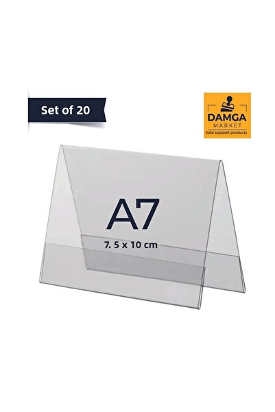 DamgaMarket قائمة A7 بتنسيق سقف PVC، حامل سطح المكتب أفقي، شفاف، 7.5 سم × 10 ...