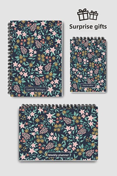 Eldesen Tasarım مجموعة تخطيط مكونة من 3 قطع، مخطط يومي، مخطط أسبوعي، قائمة ال...