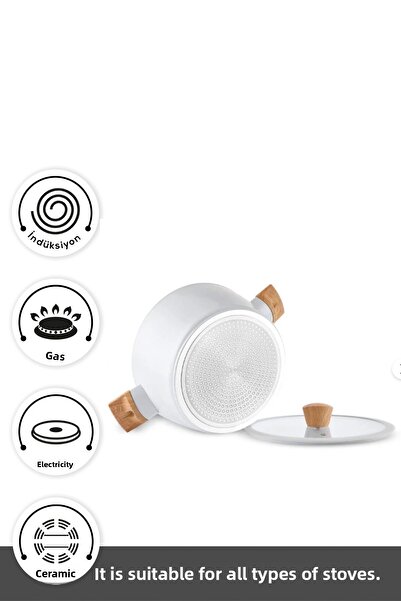 Karaca x Refika Swiss Crystal Mandlový krém Indukční hrnec na vaření 20 cm