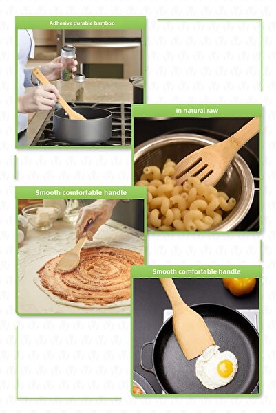 valletta Delgado Non-Stick Anti-Scratch Heat Resistant 6 Piece Bamboo Serving Set