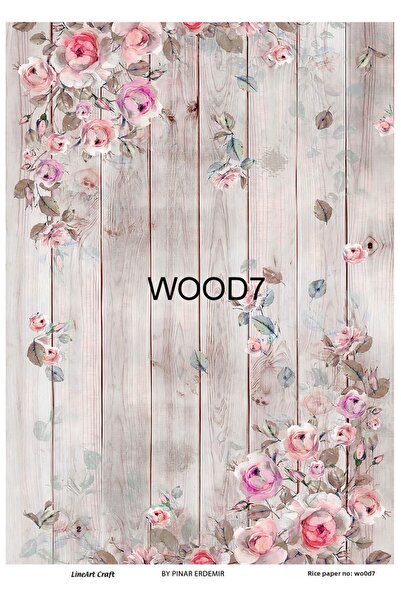 LİNEART ورق تزيين الأرز Wood7 - 29x42 سم