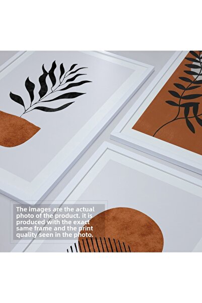 HOMEPACK Set de pictură din 3 piese cu cadru laminat alb Hpn128