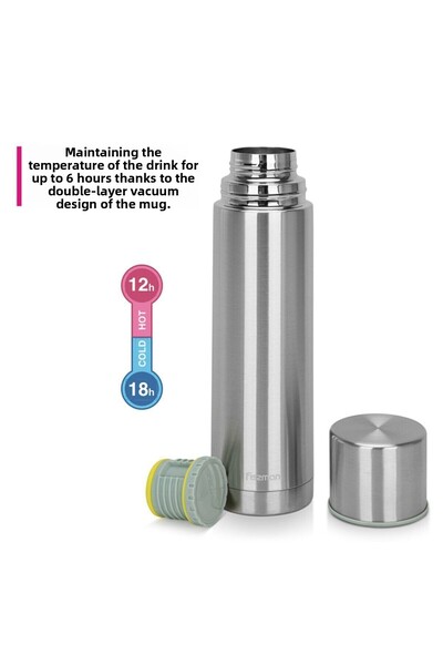 Fissman Double Wall Vacuum Flask 1000 ml Stainless Steel