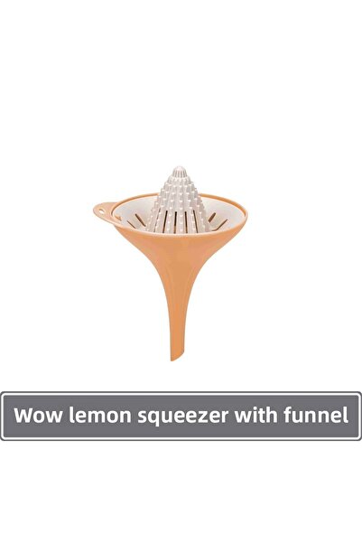Sunplast Wow Lemon Squeezer with Funnel - Salmon