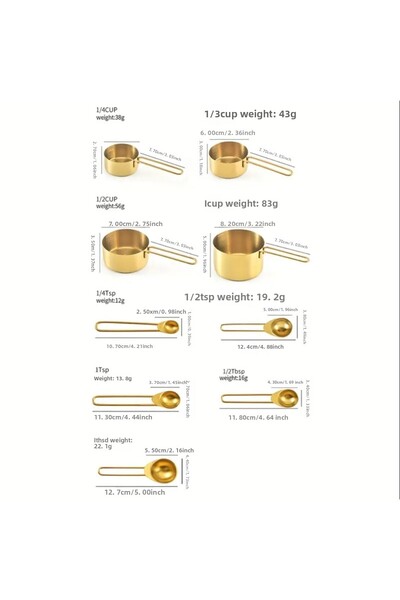 MİMOZA PARK 8 Pack Gold Handle Lux Size Spoon Sauce Bowl - Measured Inside