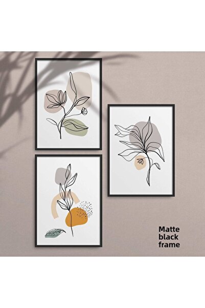 HOMEPACK Μαύρο Πλαστικοποιημένο Σετ Πλαίσιο 3 τεμαχίων Πίνακας Hpn015