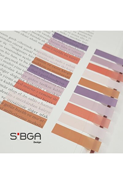 sibga tasarım Transparent Colored Post-It Note Paper - 200 Sheets Bookmark Sticker