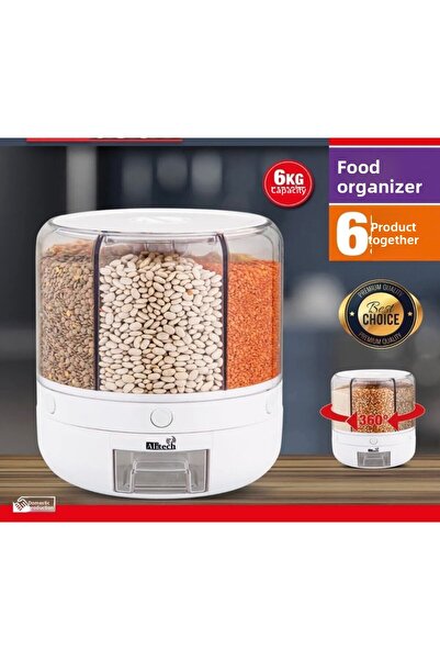 Home 3356 360 Degree Rotatable 6 Compartment Food Storage Container Organizer...