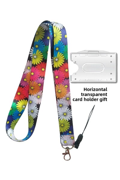 doktorbonem Curea pentru card cu margarete colorate Curea pentru guler pentru...