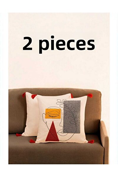 Felluci textile وسادة رمي مطرزة على شكل لكمة وجه يبكي 43x43 2 قطعة