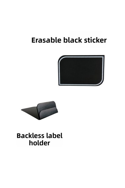 Şeffaf Etiket 9X6 cm Black Decorative Horizontal - Erasable Labels & Cafe Cake Dessert Display Rack