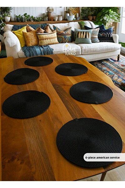 HomeTurko Σουβέρ σερβιρίσματος 6 τεμαχίων από γιούτα American - Διακοσμητικά