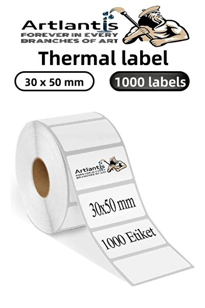Artlantis Etichetă adezivă pentru coduri de bare 30X50 mm, 1 bucată, rolă de ...