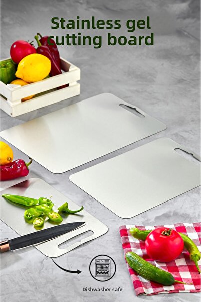 Espas Home مجموعة ألواح تقطيع من الفولاذ المقاوم للصدأ مكونة من 3 قطع