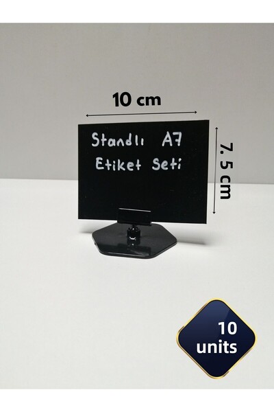 Global Türk A7 Decorative Black Label Set - Easy to Erase, with White Text an...