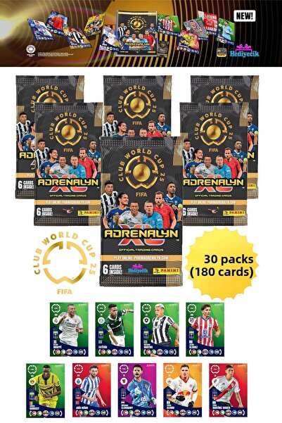 hediyecik 2025 بطاقات تداول بطاقات كأس العالم 30 حزمة (180 بطاقة)
