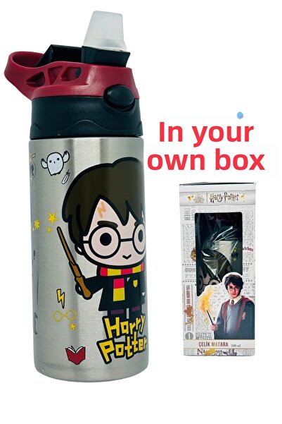 WİGGLE Harry Potter Steel School Water Bottle with Thick Silicone Straw