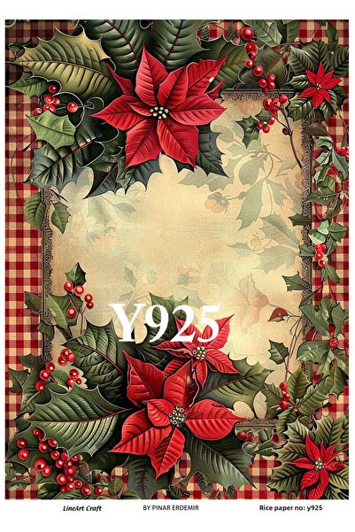 LİNEART Y925 New Year Series - 29*42cm Chrysanthemum and Christmas Flower Bra...