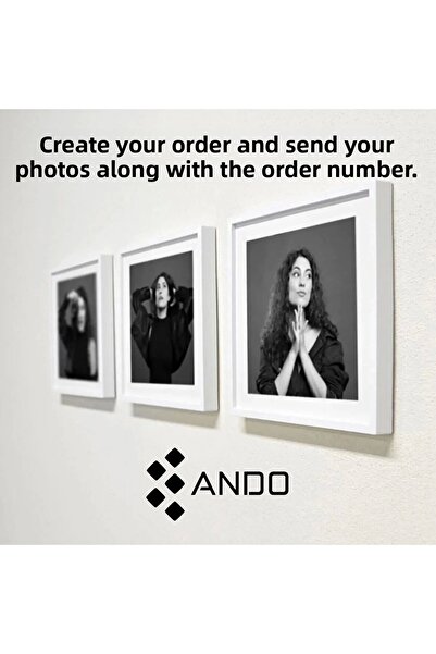 Andoweb White Square Frame with Photo (3 Pieces)