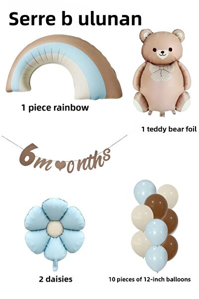 Patladı Gitti Σετ γενεθλίων με θέμα Retro Half Age Daisy Baby Boy Concept