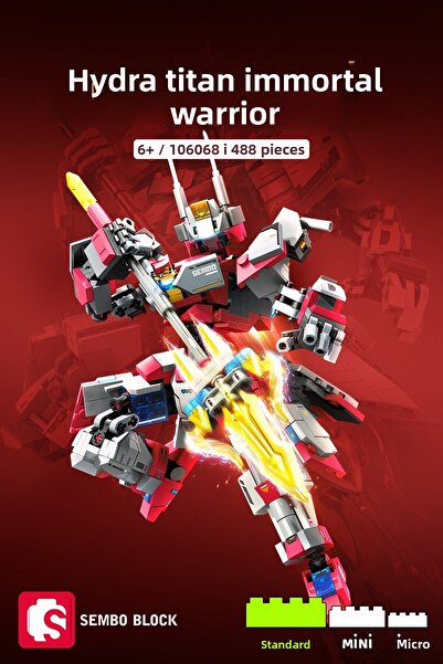 Sembo Block مجموعة مكعبات بناء روبوت هيدرا تايتان المقاتلة الخالدة