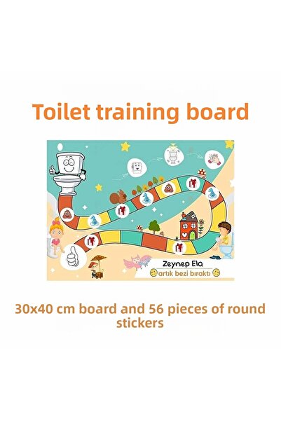 Kt Grup لوحة ملصقات ممتعة وتعليمية للتدريب على استخدام المرحاض مقاس 29 × 42 سم