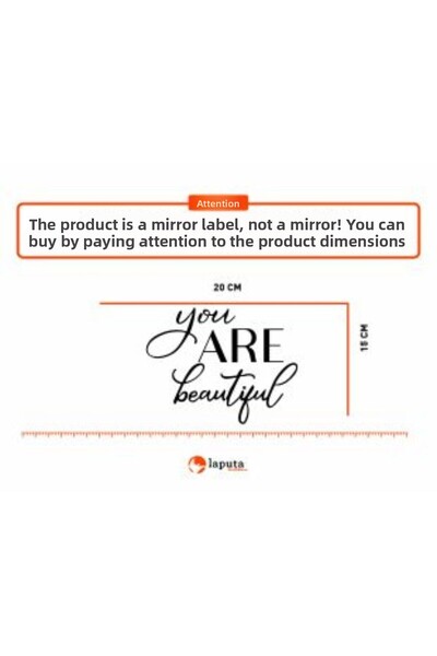 Laputa Tükkan Handwritten You Are Beautiful Written Mirror Sticker (Sticker) 20X15 cm