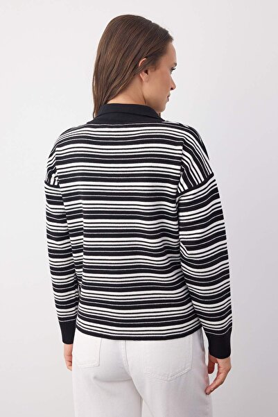 Trendyol Collection Wardrobe Essentials Negru Premium/Finețe Speciale Pulover Tricotaj cu guler polo | TWOAW26KZ00060