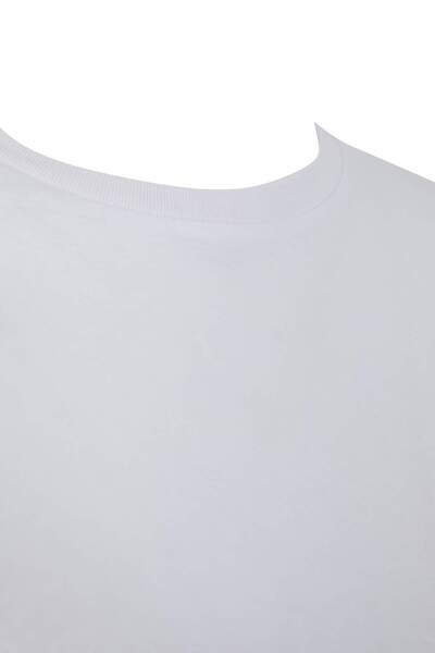 Trendyol Curve White 100% Cotton Long Sleeve Crew Neck Regular Basic Knitted Large Size T-Shirt Tbbaw26Bf00000