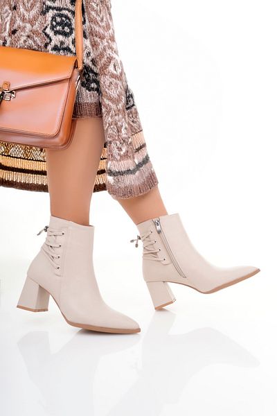 macella Elegant Stylish and Comfortable: Women's Zippered Lace-Up Heeled Boots