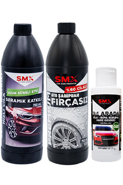 SMX Seramik Katkılı Hızlı Cila - %40 Cilalı Oto Şampuan - 3'ü1 Arada(hare Gid...