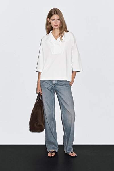 Massimo Dutti Huni yaka t-shirt