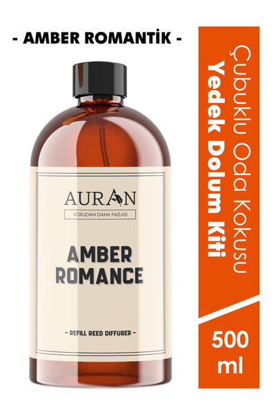 AURAN Amber Romantik Çubuklu Oda ve Ortam Kokusu Yedek Dolum Kiti Yedek Şişe Amber Romantic Refill 500ml